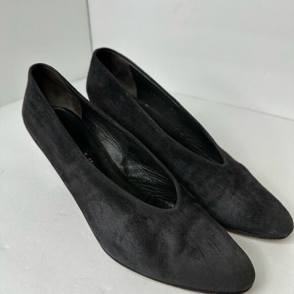 Stephane Kelian Paris Womens size 6.5 Vintage Suede Pumps Black 18553 Witchy - Picture 6 of 13